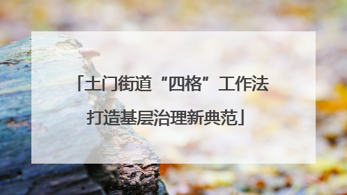 土门街道“四格”工作法 打造基层治理新典范
