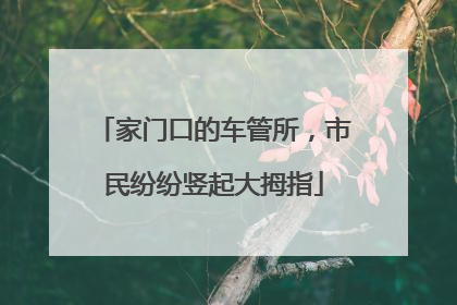 家门口的车管所，市民纷纷竖起大拇指