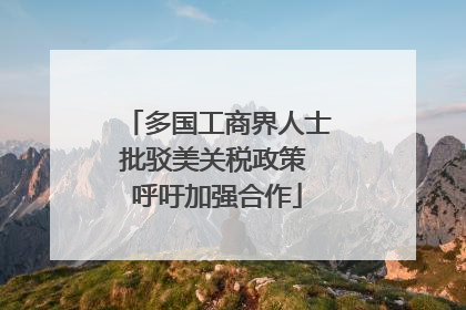 多国工商界人士批驳美关税政策 呼吁加强合作