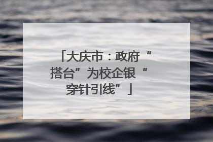 大庆市：政府“搭台”为校企银“穿针引线”