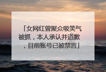 女网红曾聚众吸笑气被抓，本人承认并道歉，目前账号已被禁言