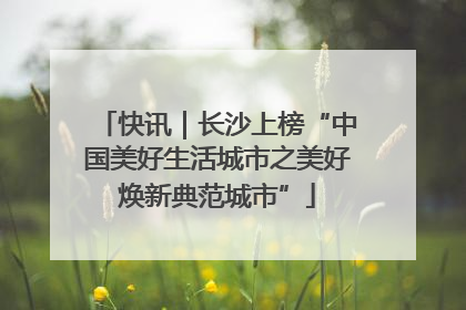 快讯｜长沙上榜“中国美好生活城市之美好焕新典范城市”
