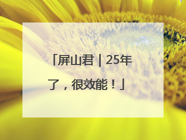 屏山君｜25年了，很效能！