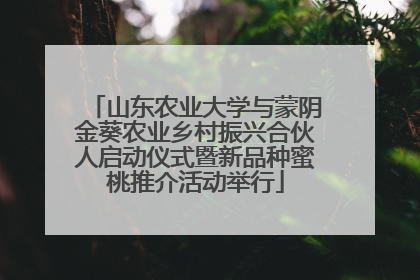 山东农业大学与蒙阴金葵农业乡村振兴合伙人启动仪式暨新品种蜜桃推介活动举行