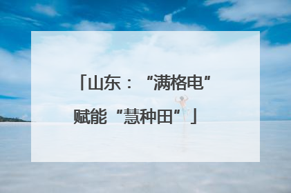 山东：“满格电”赋能“慧种田”