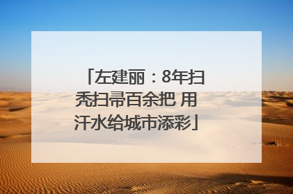 左建丽：8年扫秃扫帚百余把 用汗水给城市添彩