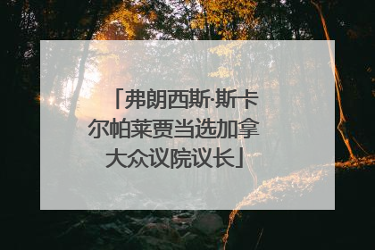 弗朗西斯·斯卡尔帕莱贾当选加拿大众议院议长