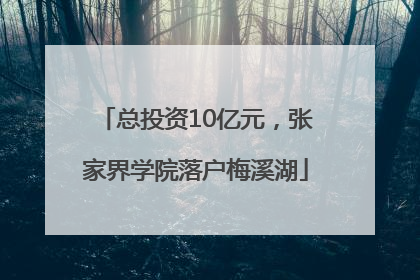 总投资10亿元，张家界学院落户梅溪湖