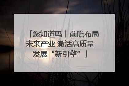 您知道吗丨前瞻布局未来产业 激活高质量发展“新引擎”
