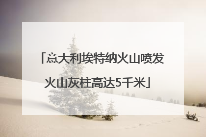 意大利埃特纳火山喷发 火山灰柱高达5千米