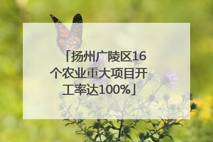 扬州广陵区16个农业重大项目开工率达100%