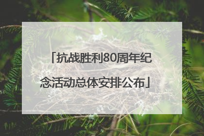 抗战胜利80周年纪念活动总体安排公布