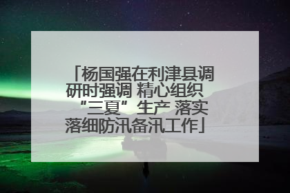 杨国强在利津县调研时强调 精心组织“三夏”生产 落实落细防汛备汛工作