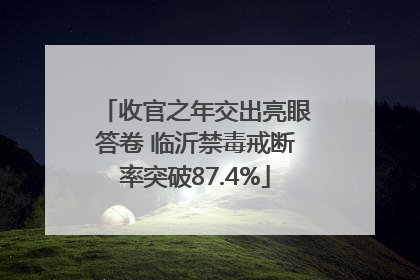 收官之年交出亮眼答卷 临沂禁毒戒断率突破87.4%