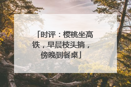 时评：樱桃坐高铁，早晨枝头摘，傍晚到餐桌