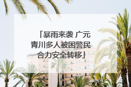 暴雨来袭 广元青川多人被困警民合力安全转移