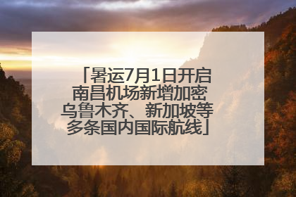 暑运7月1日开启 南昌机场新增加密乌鲁木齐、新加坡等多条国内国际航线
