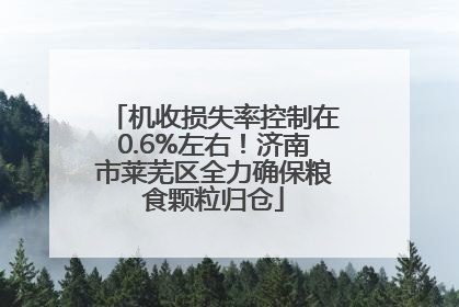 机收损失率控制在0.6%左右！济南市莱芜区全力确保粮食颗粒归仓
