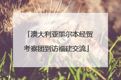 澳大利亚墨尔本经贸考察团到访福建交流