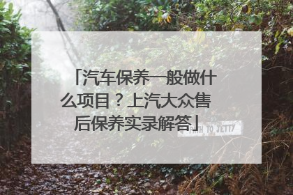 汽车保养一般做什么项目？上汽大众售后保养实录解答