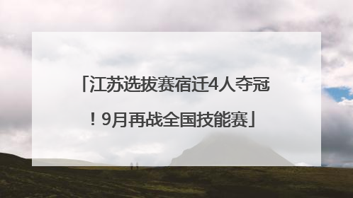 江苏选拔赛宿迁4人夺冠！9月再战全国技能赛