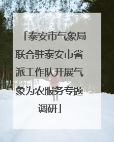 泰安市气象局联合驻泰安市省派工作队开展气象为农服务专题调研
