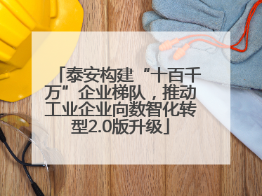 泰安构建“十百千万”企业梯队，推动工业企业向数智化转型2.0版升级