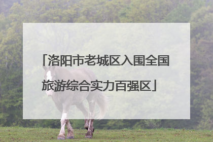洛阳市老城区入围全国旅游综合实力百强区