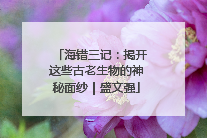 海错三记：揭开这些古老生物的神秘面纱｜盛文强
