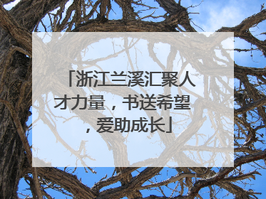 浙江兰溪汇聚人才力量，书送希望，爱助成长