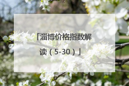 淄博价格指数解读（5-30）