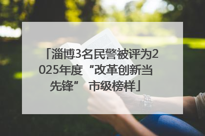 淄博3名民警被评为2025年度“改革创新当先锋” 市级榜样