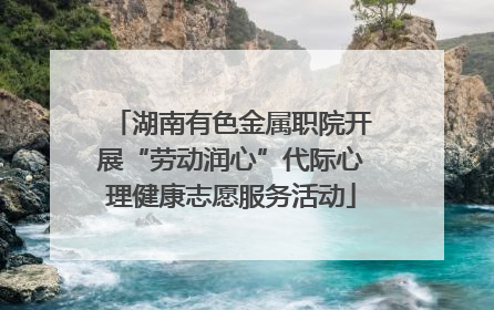 湖南有色金属职院开展“劳动润心”代际心理健康志愿服务活动