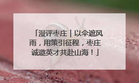 漫评枣庄｜以伞遮风雨，用策引征程，枣庄诚邀英才共赴山海！