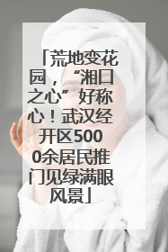 荒地变花园，“湘口之心”好称心！武汉经开区5000余居民推门见绿满眼风景