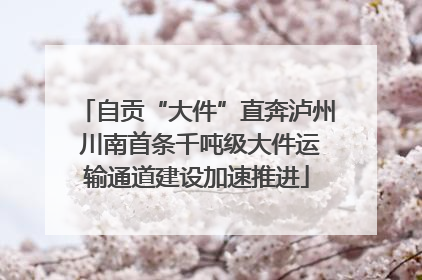 自贡“大件”直奔泸州 川南首条千吨级大件运输通道建设加速推进