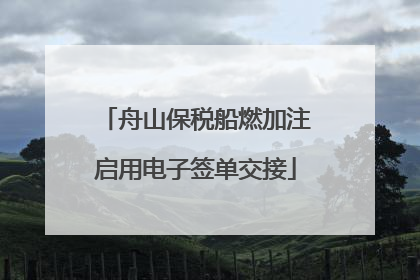 舟山保税船燃加注启用电子签单交接