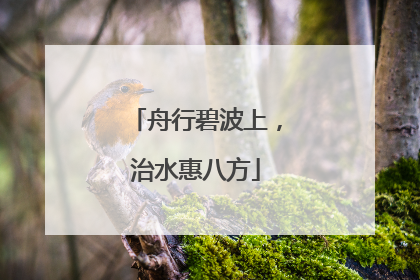 舟行碧波上，治水惠八方