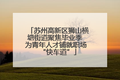 苏州高新区狮山横塘街道聚焦毕业季 为青年人才铺就职场“快车道”