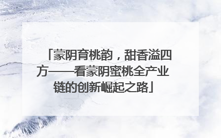 蒙阴育桃韵，甜香溢四方——看蒙阴蜜桃全产业链的创新崛起之路