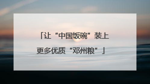 让“中国饭碗”装上更多优质“邓州粮”