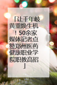 让千年岐黄重焕生机！50余家媒体记者点赞郑州医药健康职业学院职教高招