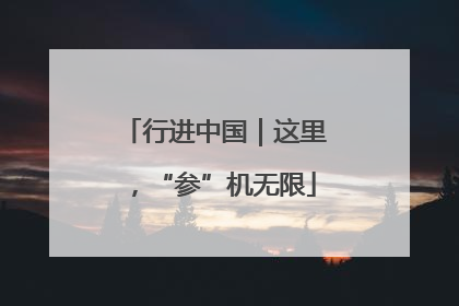 行进中国｜这里，“参”机无限