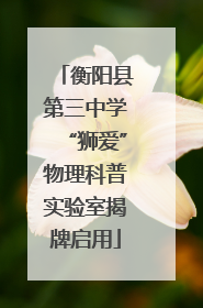 衡阳县第三中学“狮爱”物理科普实验室揭牌启用