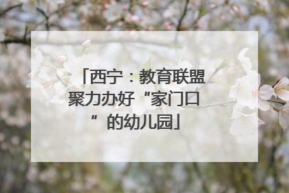 西宁：教育联盟聚力办好“家门口”的幼儿园