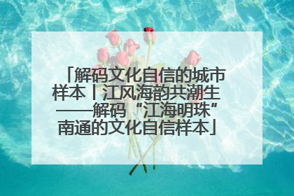 解码文化自信的城市样本丨江风海韵共潮生——解码“江海明珠”南通的文化自信样本