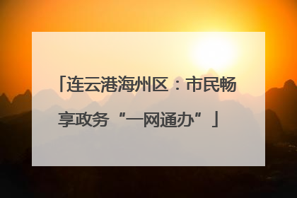 连云港海州区：市民畅享政务“一网通办”