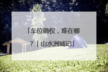 车位确权，难在哪？｜山水洲城记