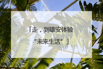 走，到雄安体验“未来生活”