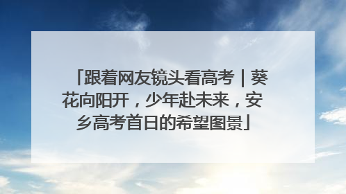 跟着网友镜头看高考｜葵花向阳开，少年赴未来，安乡高考首日的希望图景